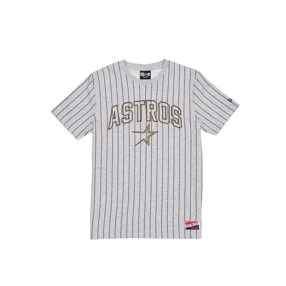 New Era Houston Astros Throwback Gray Pinstripe T-Shirt - Size XXL